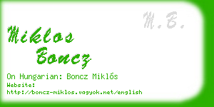 miklos boncz business card